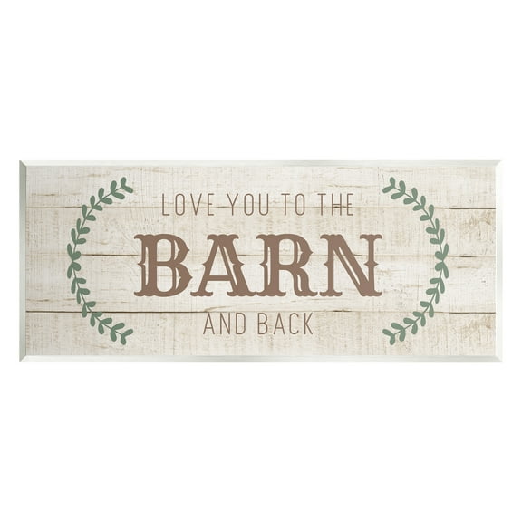 Stupell Industries Love you Barn & Back Inspirational Painting Unframed Art Print Wall Art, 17 x 7
