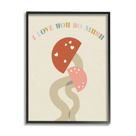 Stupell Industries Love you So Mush Botanical & Floral Painting Black Framed Art Print Wall Art, 11 x 14