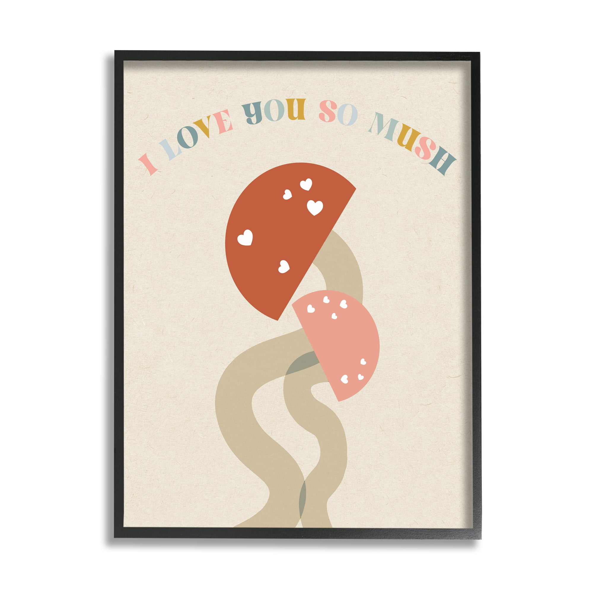 Stupell Industries Love you So Mush Botanical & Floral Painting Black Framed Art Print Wall Art, 24 x 30