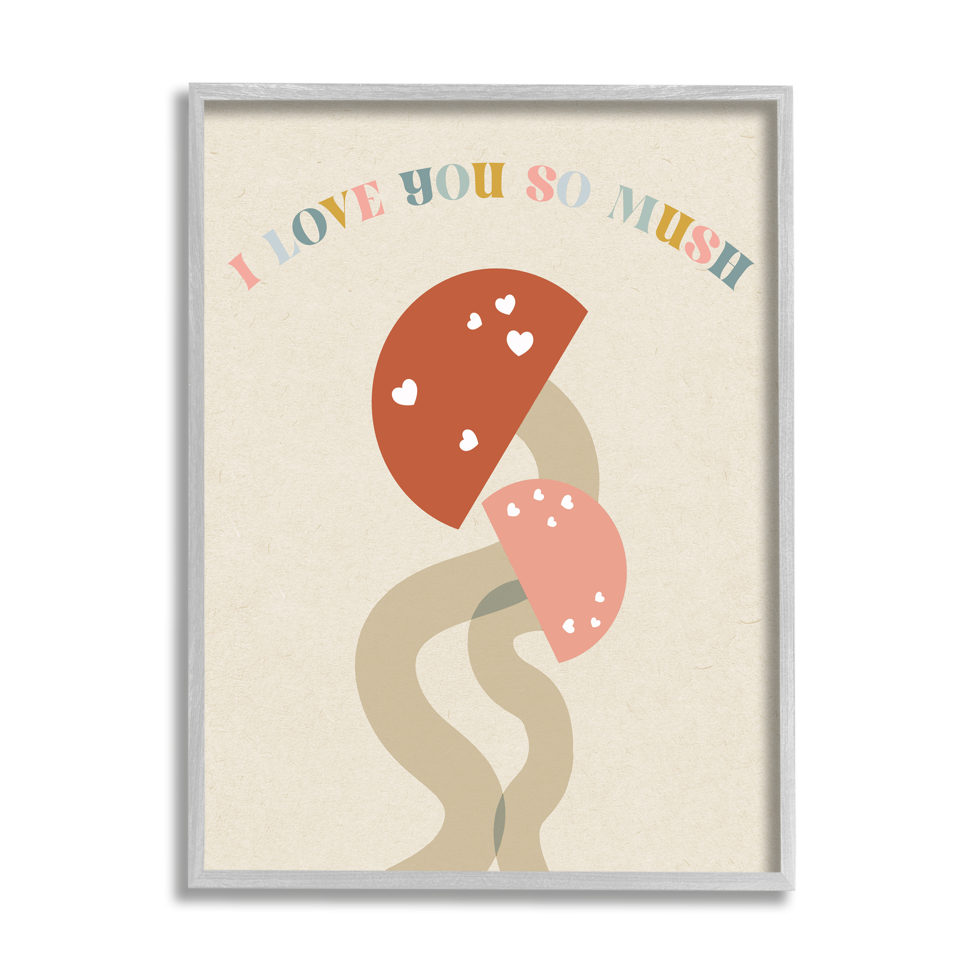 Stupell Industries Love you So Mush Botanical & Floral Painting Gray Framed Art Print Wall Art, 24 x 30