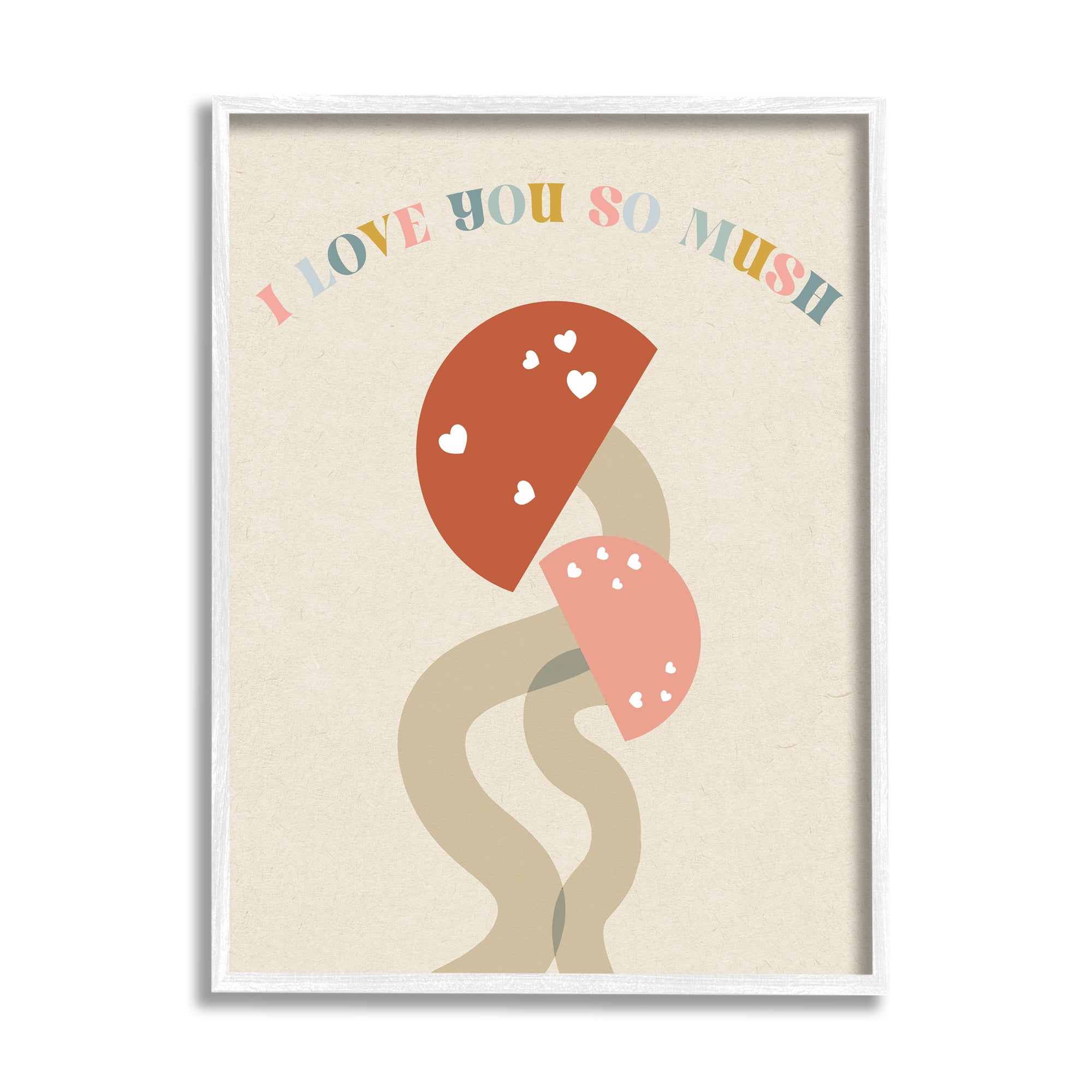 Stupell Industries Love you So Mush Botanical & Floral Painting White Framed Art Print Wall Art, 16 x 20