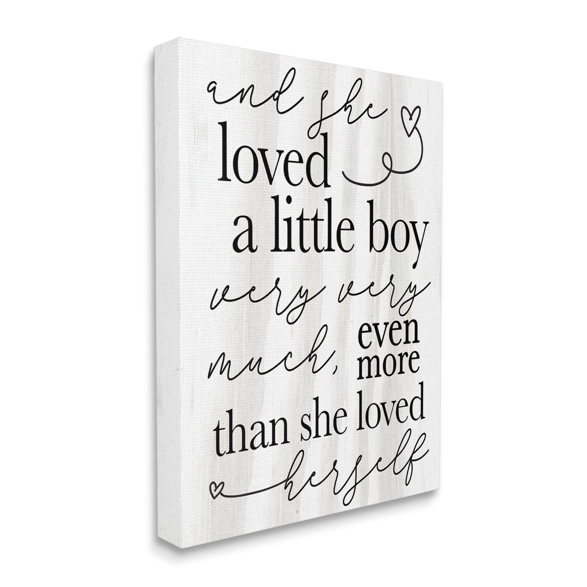 Stupell Industries Loved A Little Boy Phrase Family Home Sentiments Inspirational Painting Gallery Wrapped Canvas Art Print Wall Art, 24 x 30