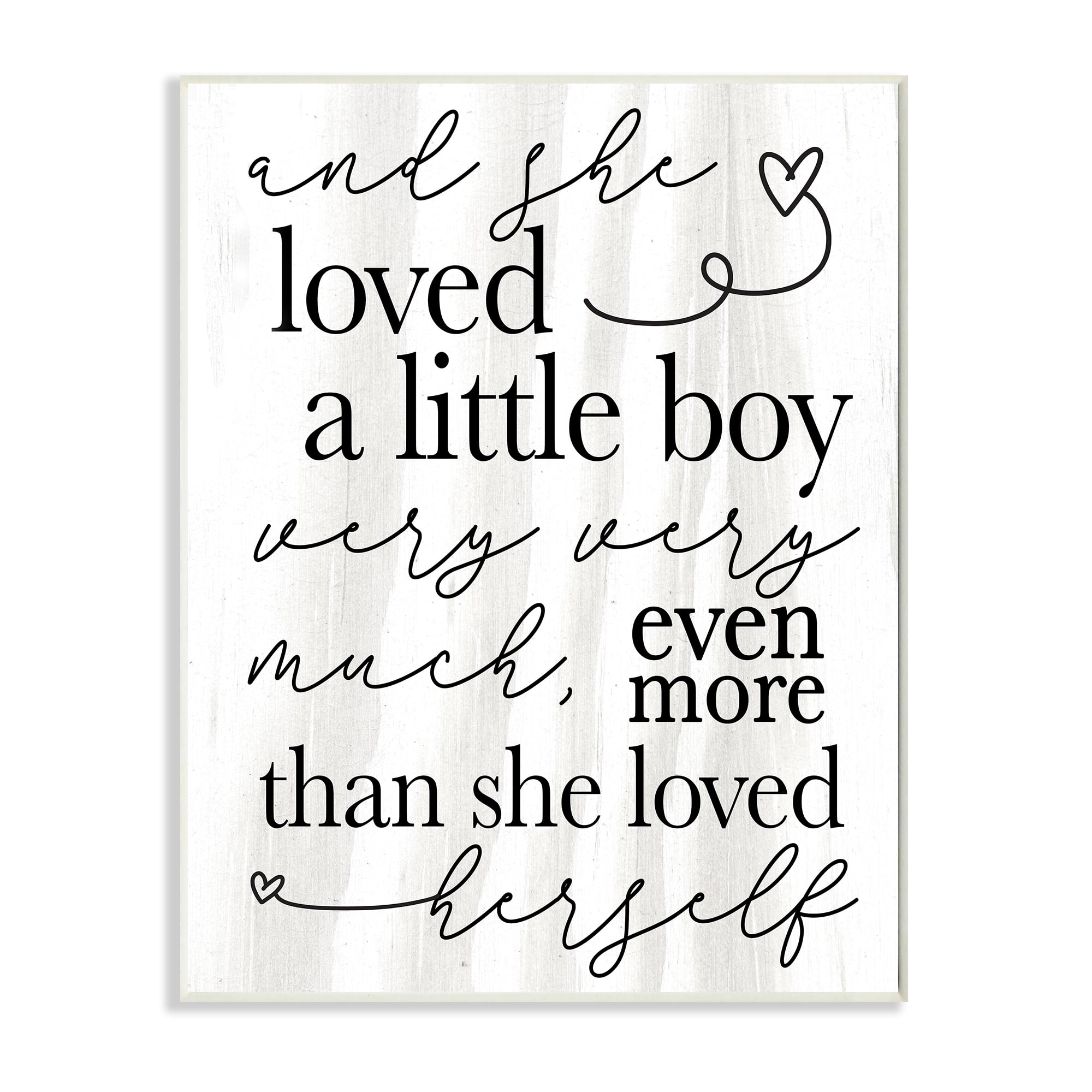 Stupell Industries Loved A Little Boy Phrase Family Home Sentiments Inspirational Painting Unframed Art Print Wall Art, 13 x 19