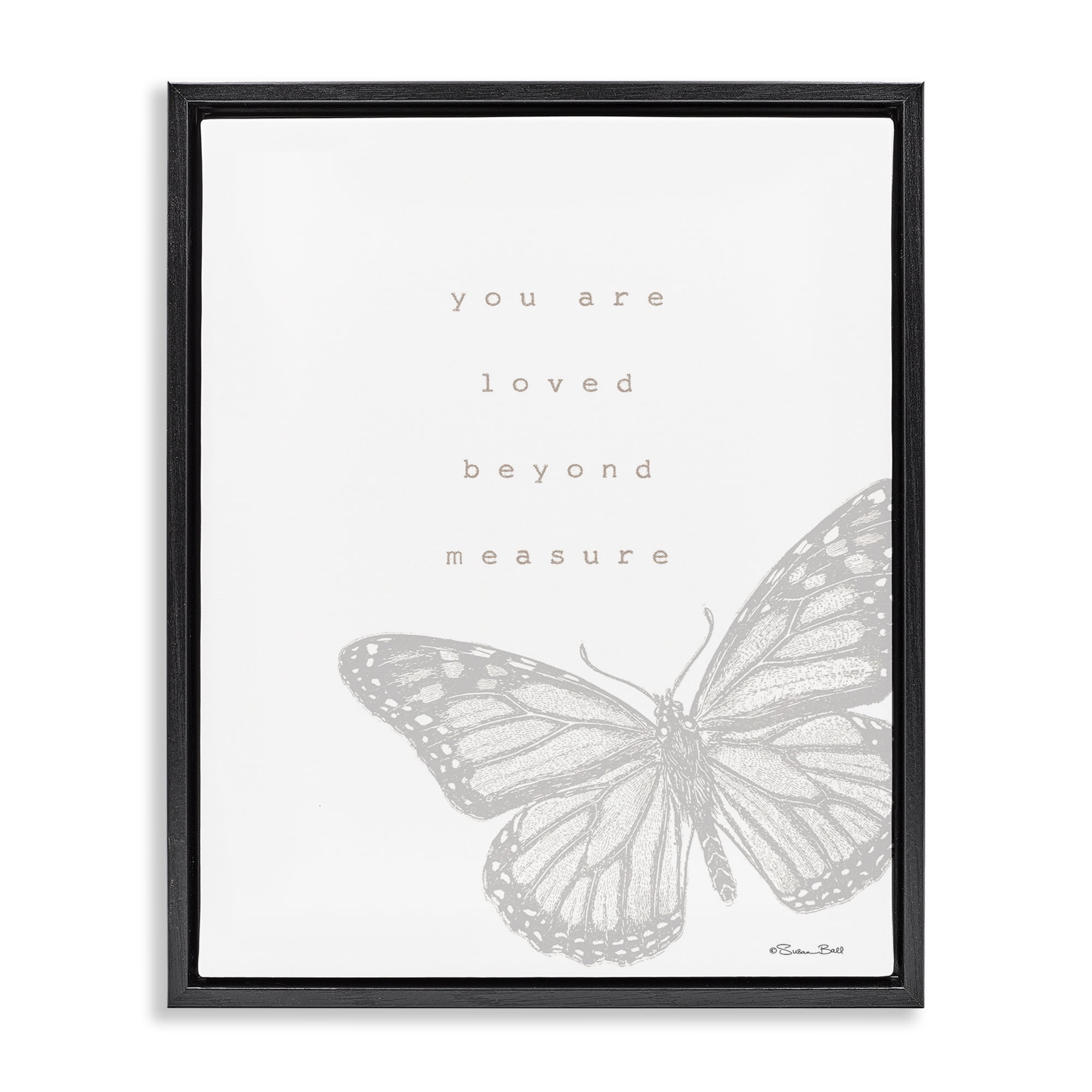 Stupell Industries Loved Beyond Measure Animals & Insects Painting Black Floater Framed Art Print Wall Art, 17 x 21
