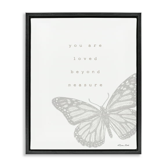 Stupell Industries Loved Beyond Measure Animals & Insects Painting Black Floater Framed Art Print Wall Art, 17 x 21
