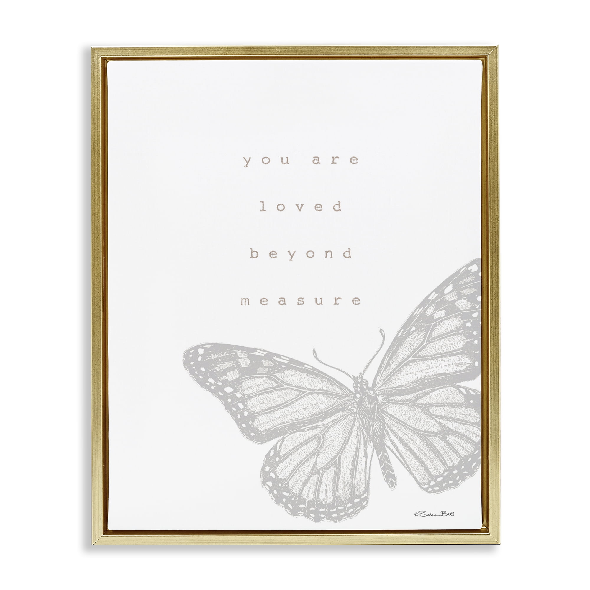 Stupell Industries Loved Beyond Measure Animals & Insects Painting Gold Floater Framed Art Print Wall Art, 25 x 31