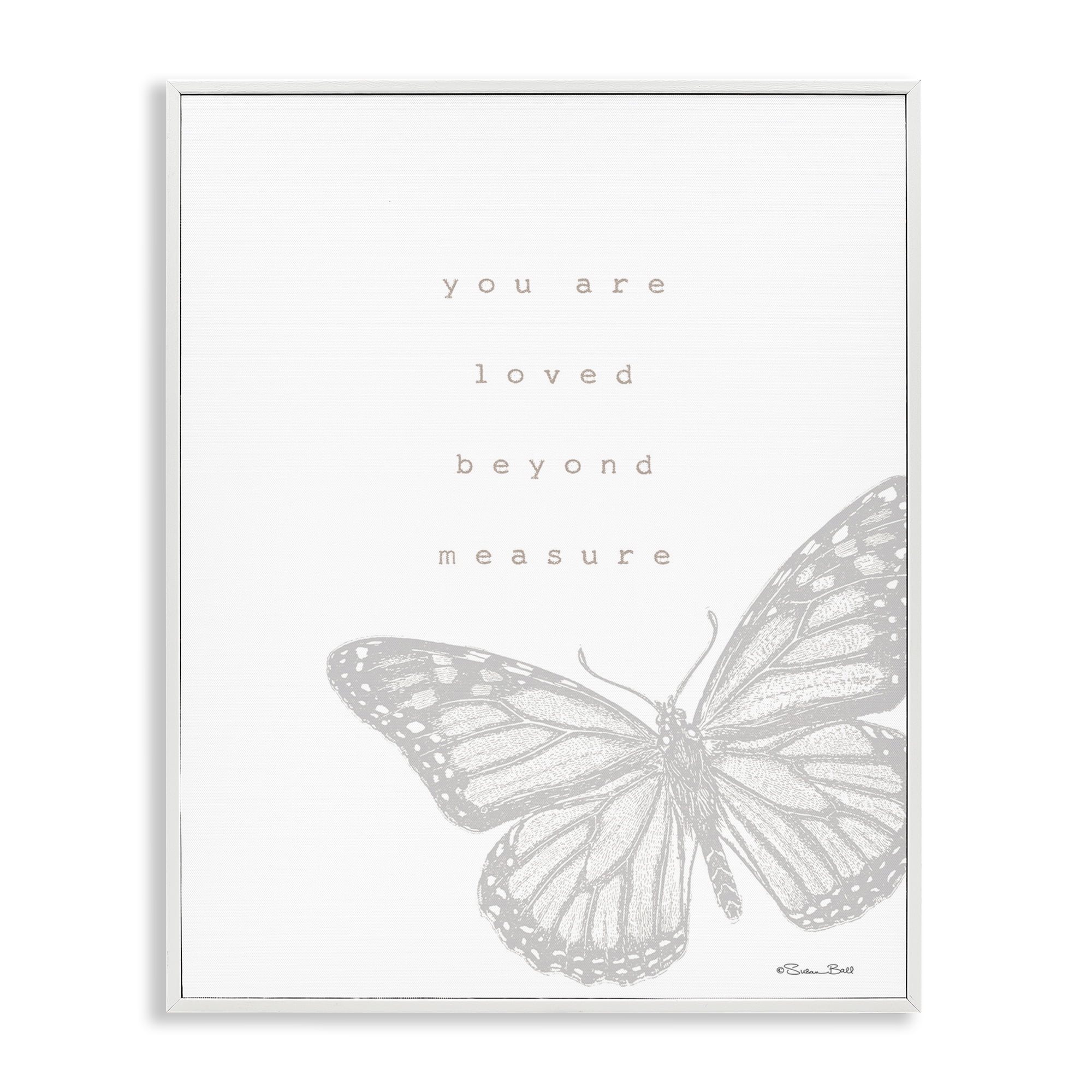 Stupell Industries Loved Beyond Measure Animals & Insects Painting White Framed Art Print Wall Art, 16 x 20
