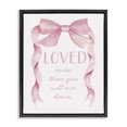 thumbnail image 1 of Stupell Industries Glam Loved More Sentiment Pink Ribbon Black Floating Frame Canvas Art, 17 x 21, by Cindy Jacobs, 1 of 8