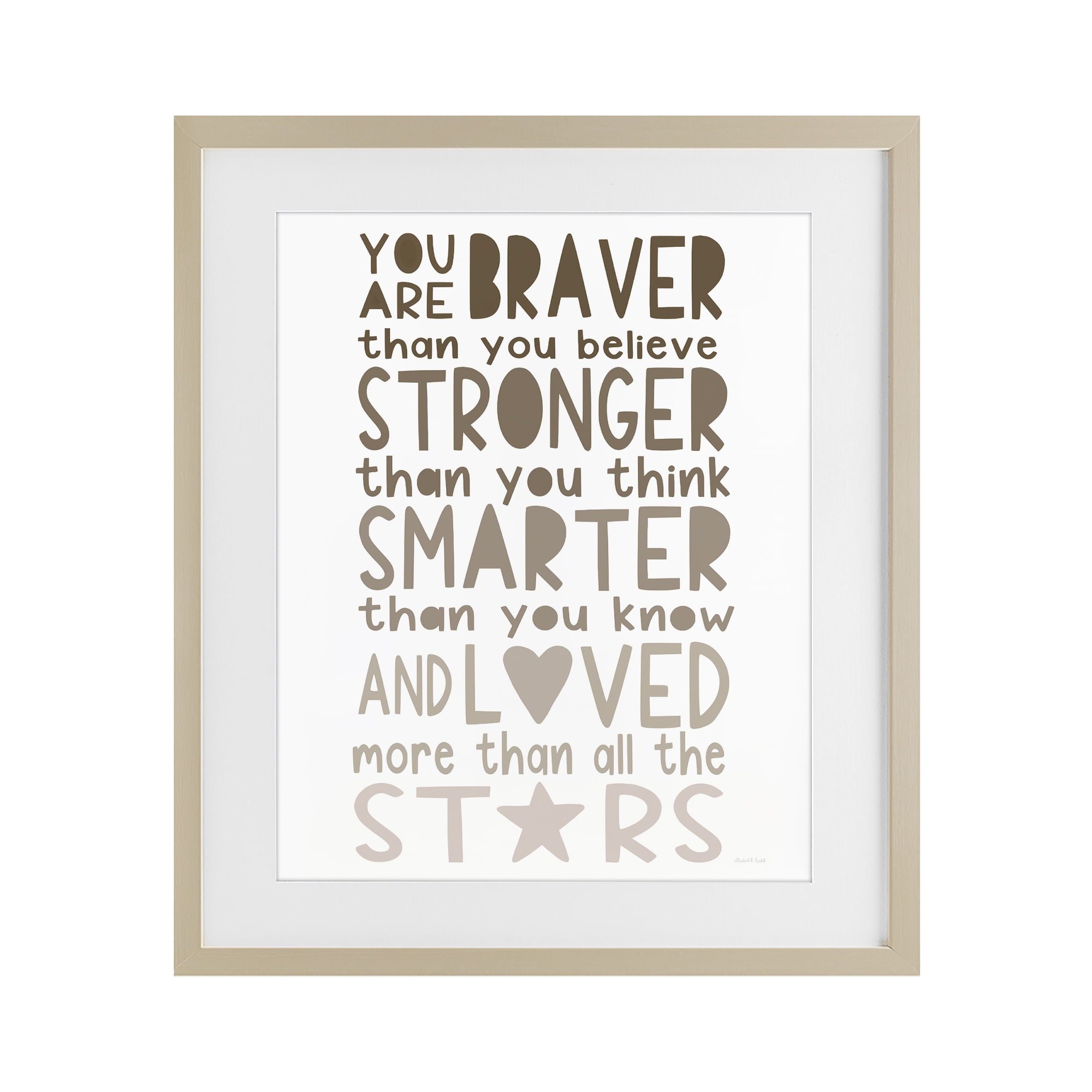 Stupell Industries Loved More Than The Stars Birch Framed Print Under Glass, design by Elizabeth Tyndall