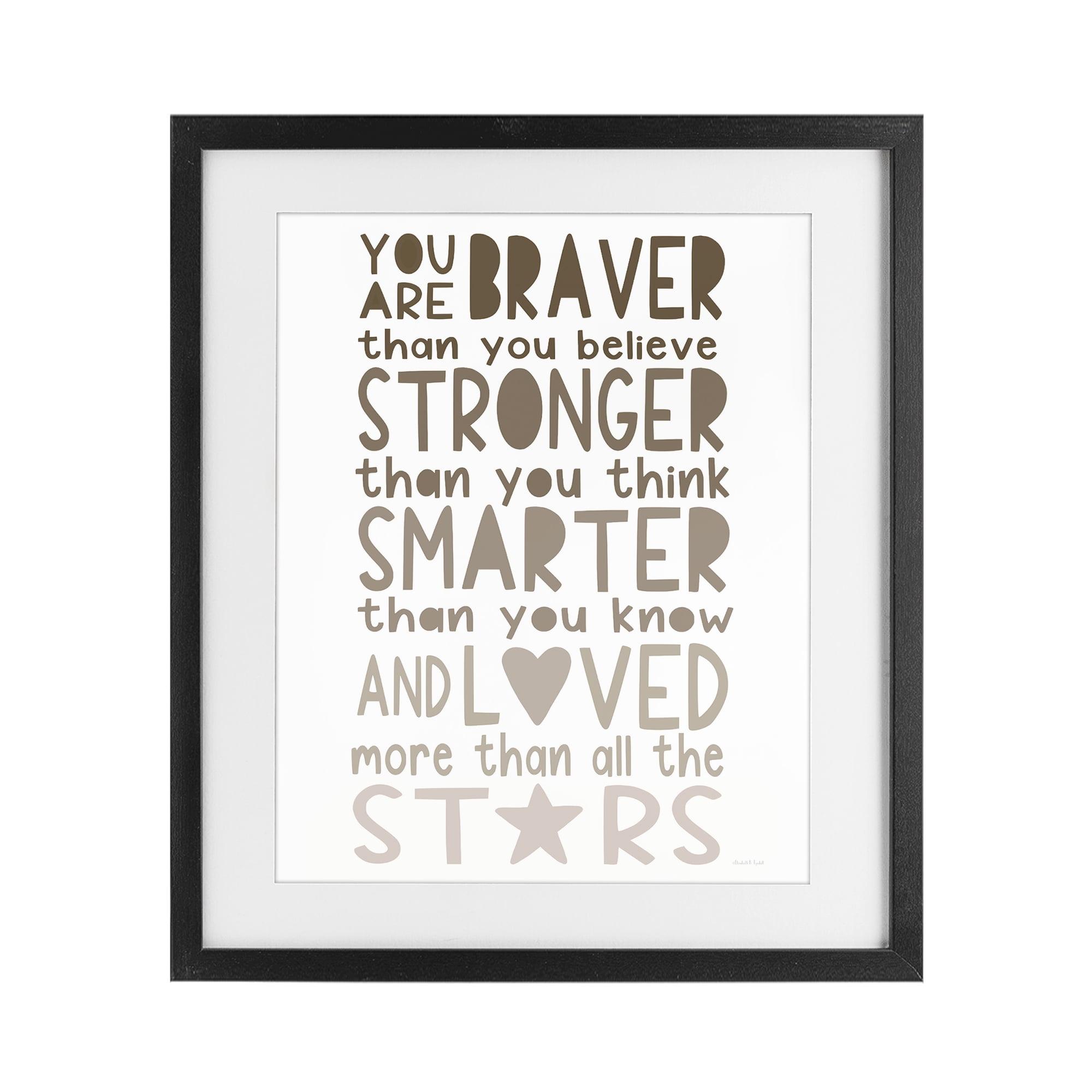Stupell Industries Loved More Than The Stars Black Framed Print Under Glass, design by Elizabeth Tyndall