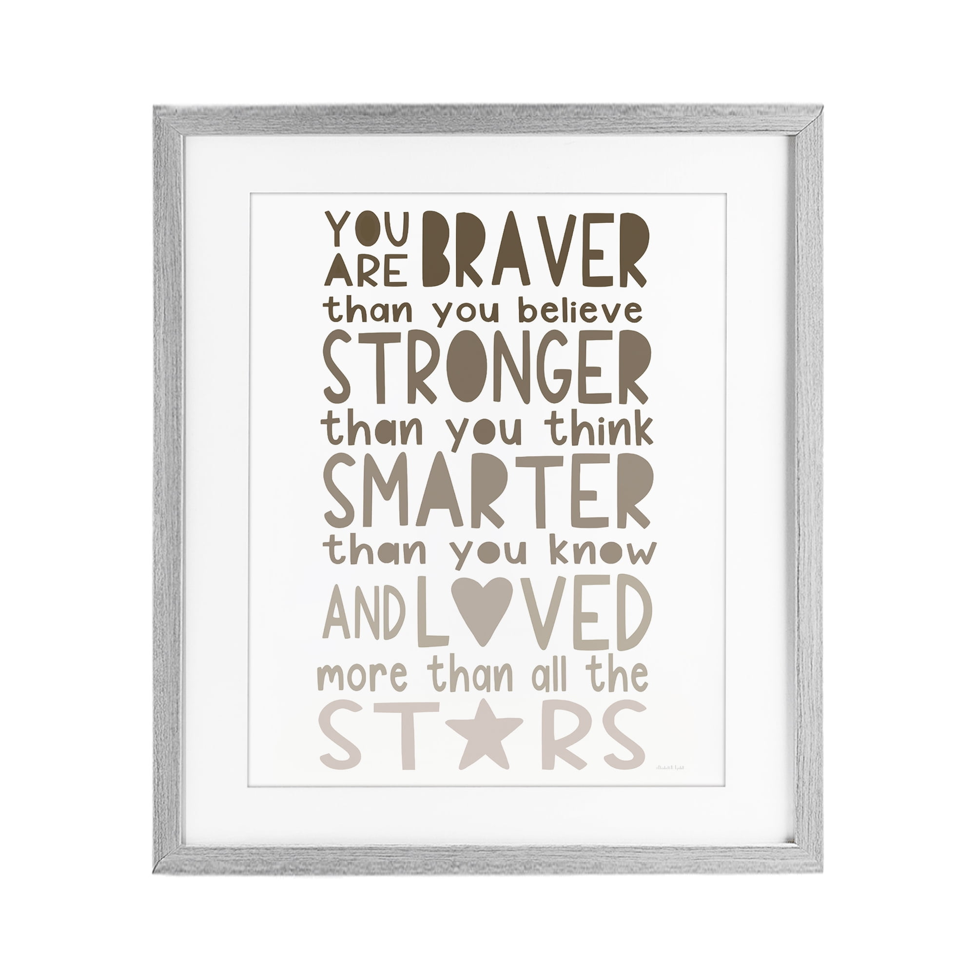 Stupell Industries Loved More Than The Stars Gray Framed Print Under Glass, design by Elizabeth Tyndall