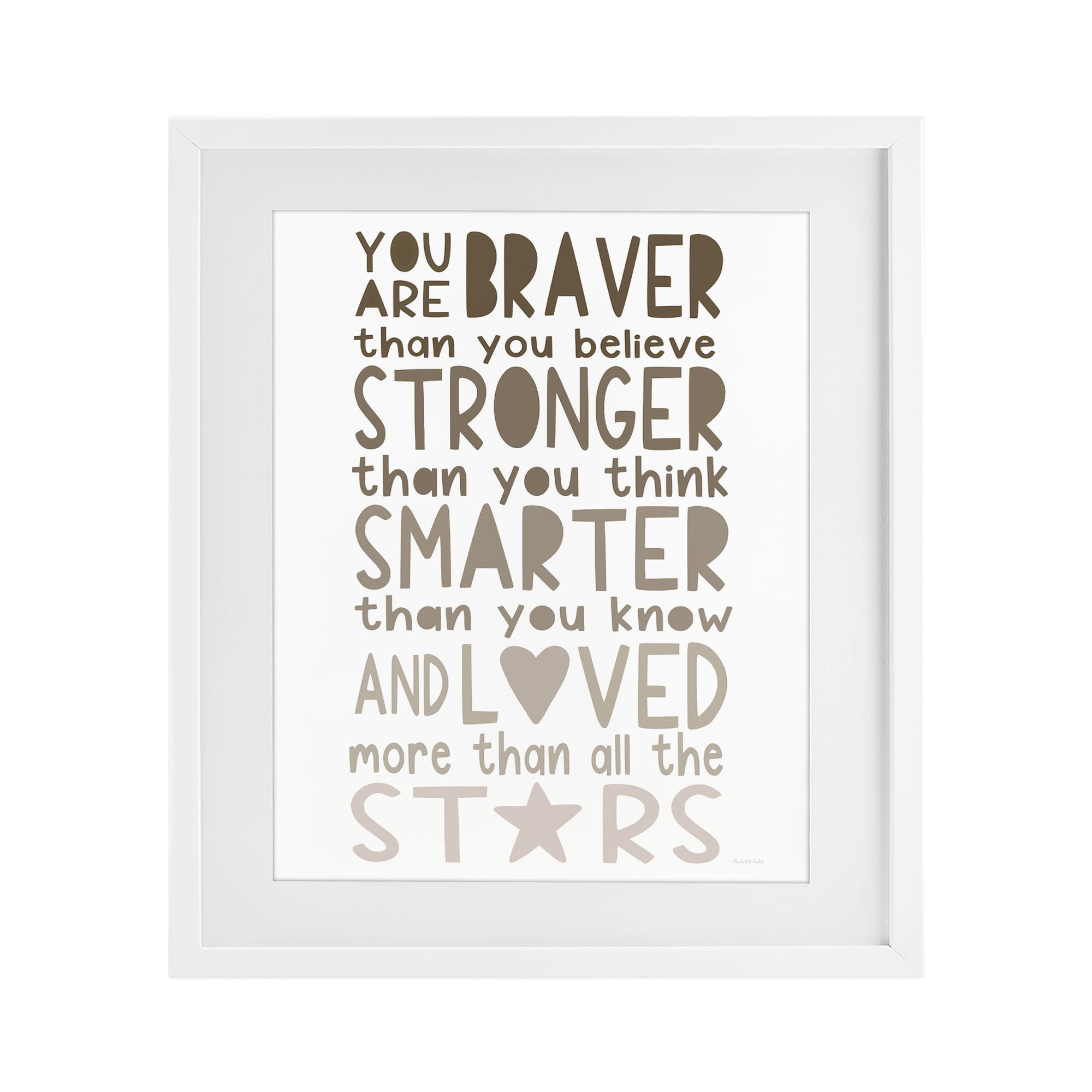 Stupell Industries Loved More Than The Stars White Framed Print Under Glass, design by Elizabeth Tyndall