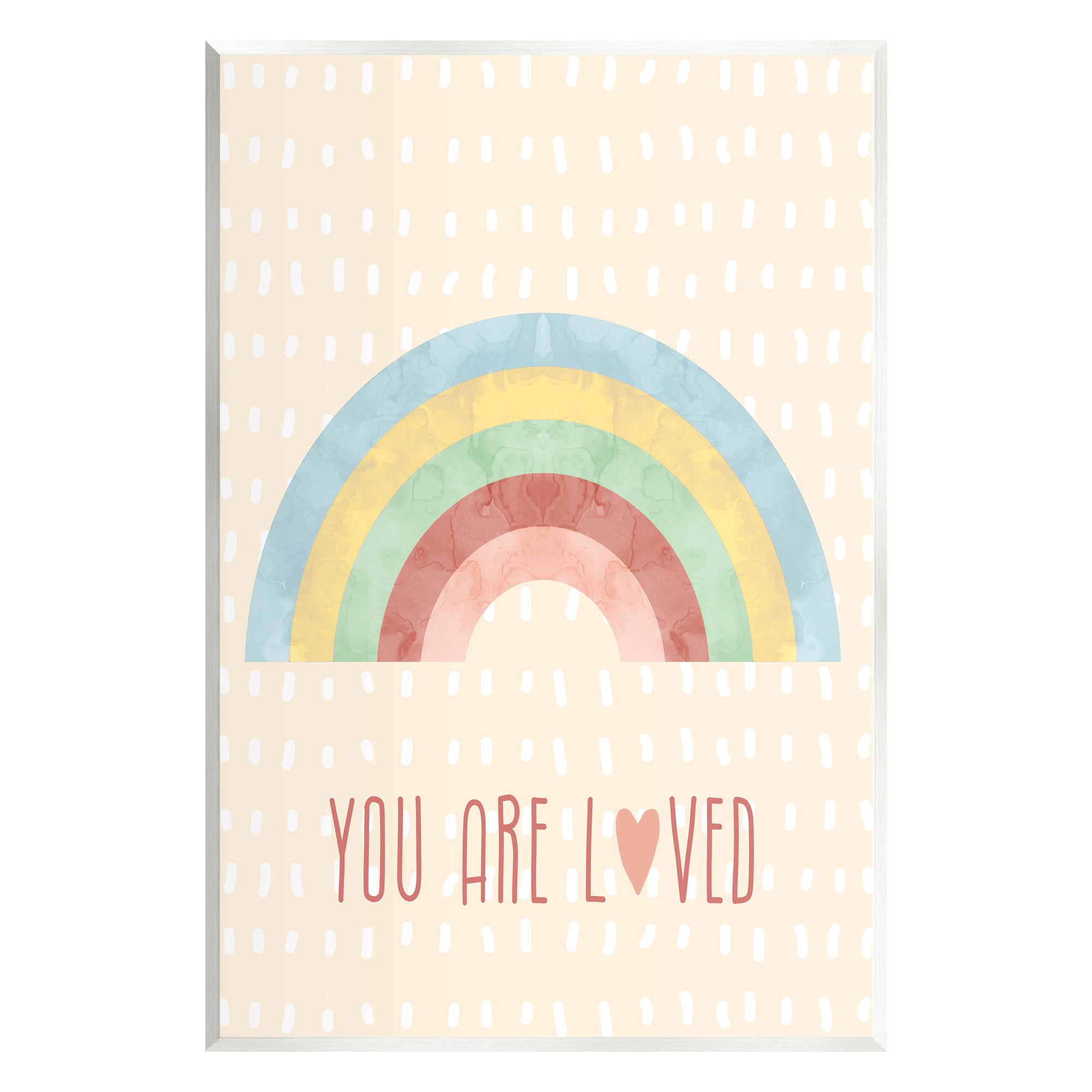 Stupell Industries Loved Rainbow on Yellow Landscape Painting Unframed Art Print Wall Art, 10 x 15
