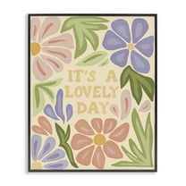 Stupell Industries Lovely Day with Florals Plants & Flowers Painting Black Framed Art Print Wall Art, 11 x 14