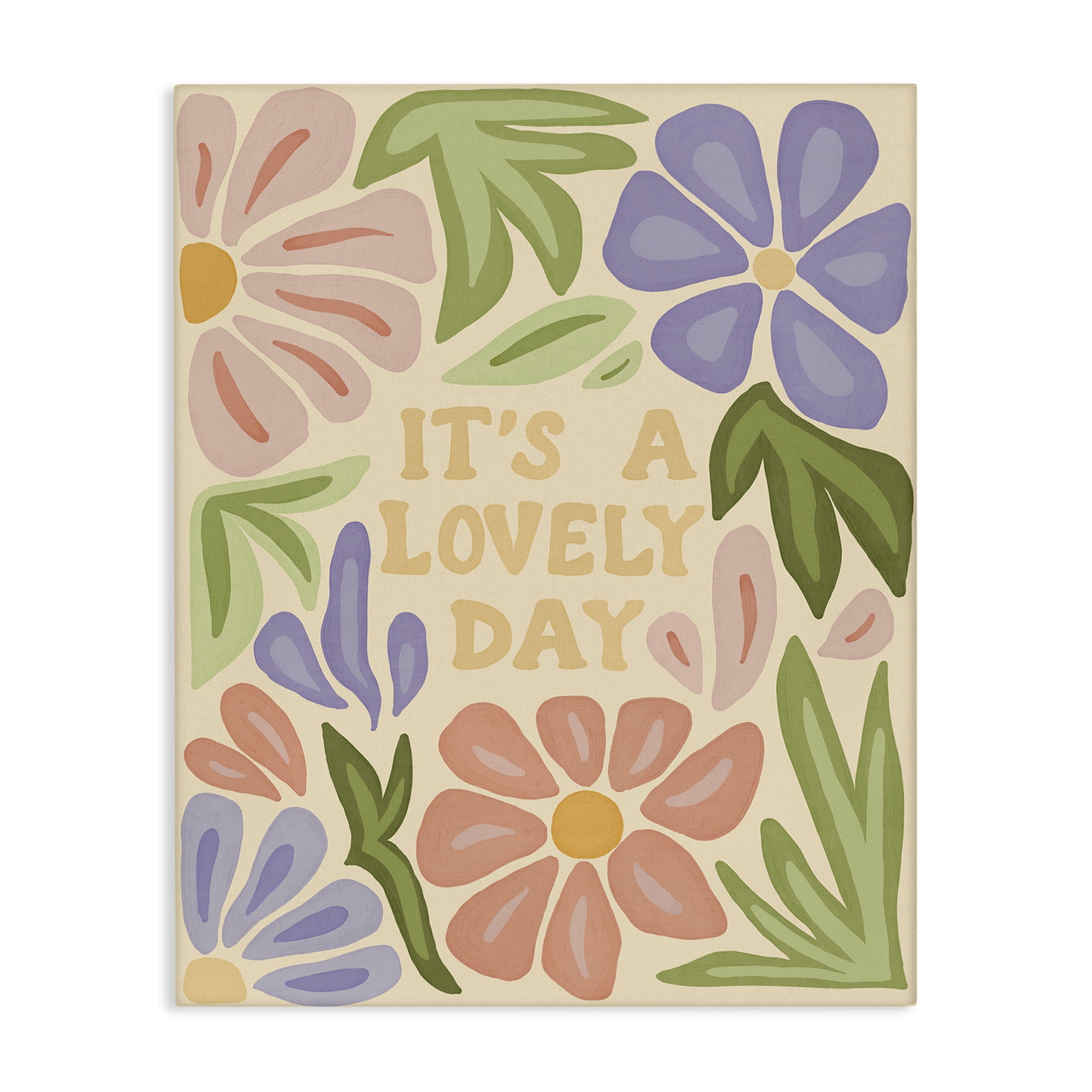 Stupell Industries Lovely Day with Florals Plants & Flowers Painting Wrapped Canvas Art Print Wall Art, 16 x 20