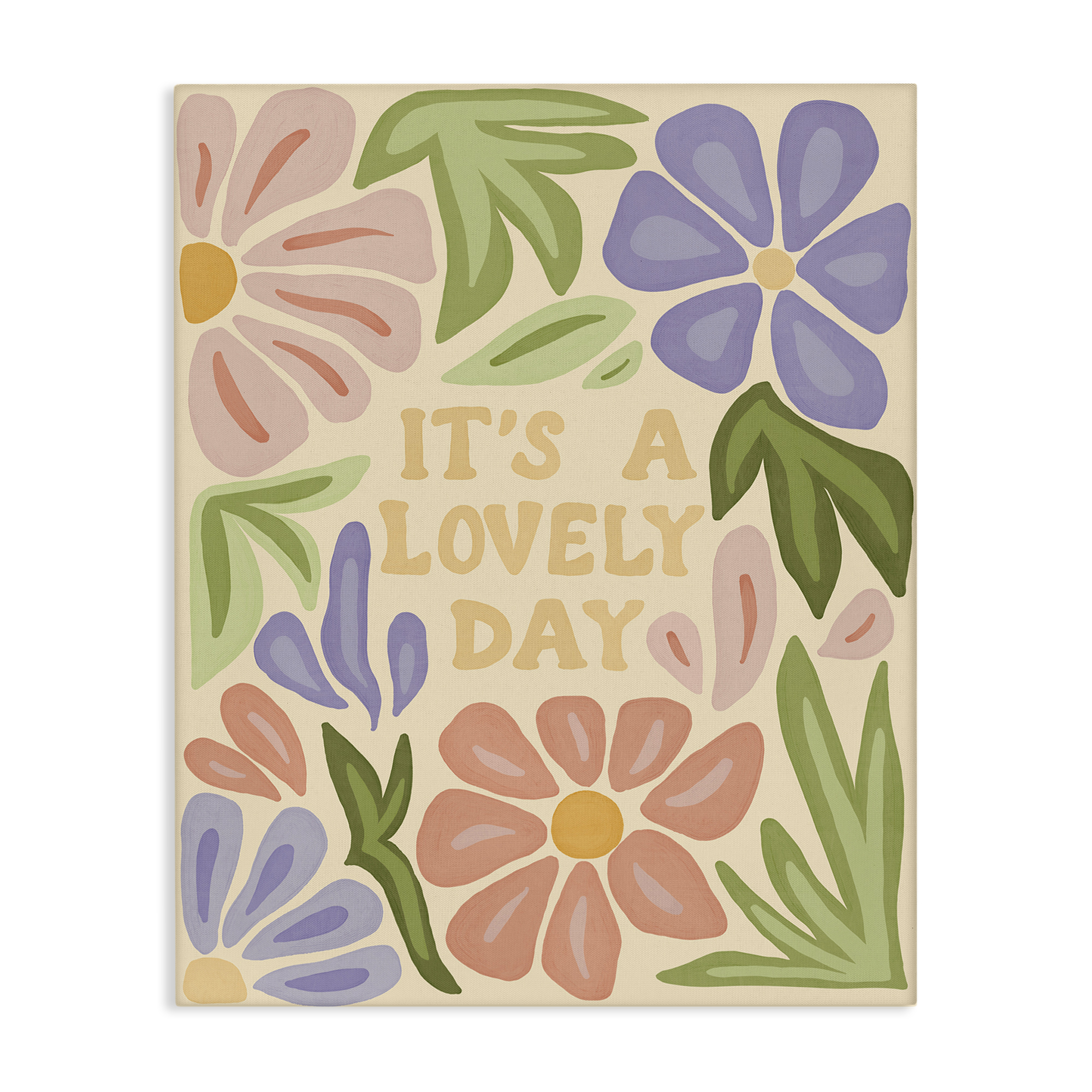 Stupell Industries Lovely Day with Florals Plants & Flowers Painting Wrapped Canvas Art Print Wall Art, 24 x 30