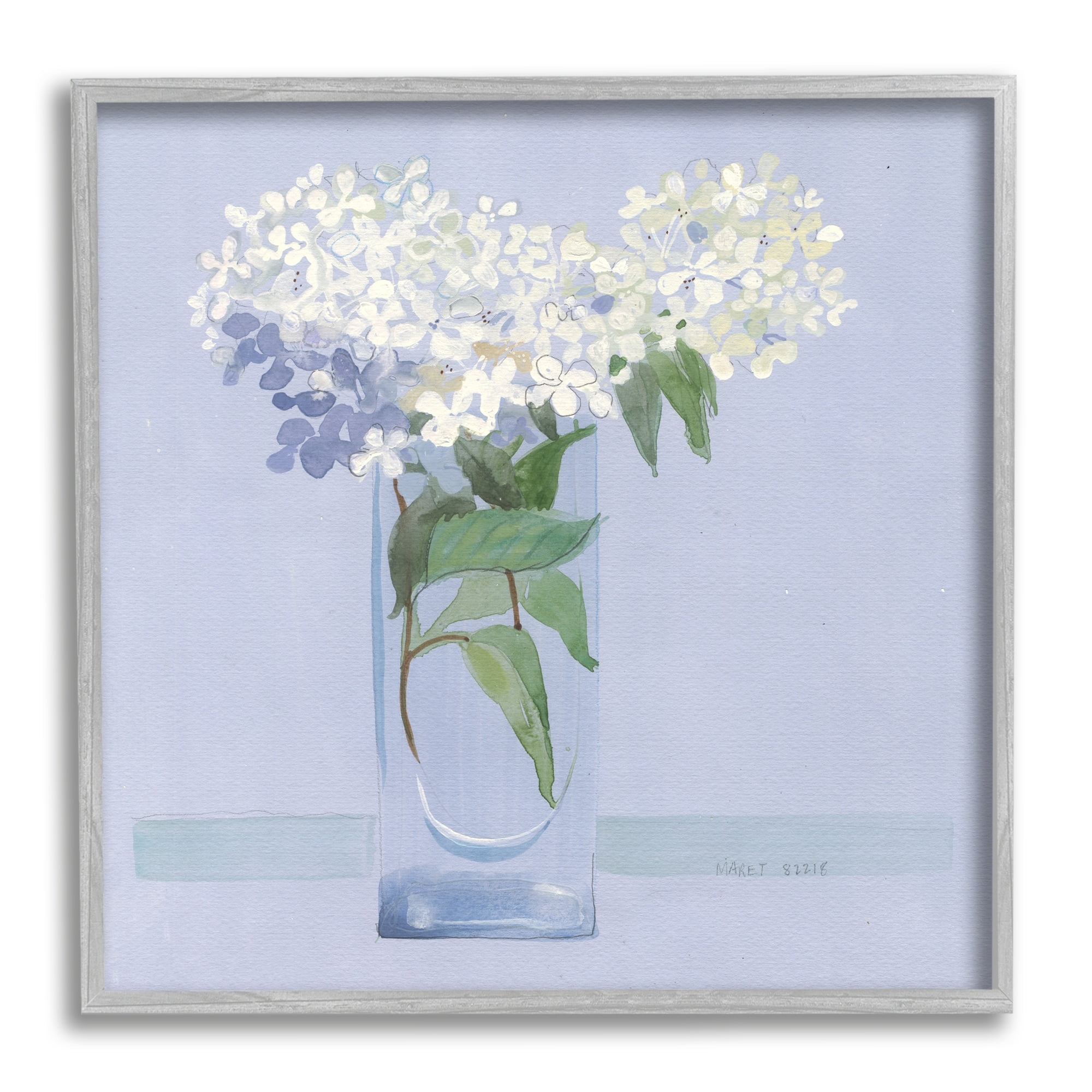 Stupell Industries Lovely Flower Blossom Bouquet Pale Purple Accent Painting Gray Framed Art Print Wall Art, Design by unknown