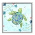thumbnail image 1 of Stupell Industries Lovely Green Sea Turtle Ocean Flower Painting Framed Wall Art, 17 x 17, Design by Katie Doucette, 1 of 5