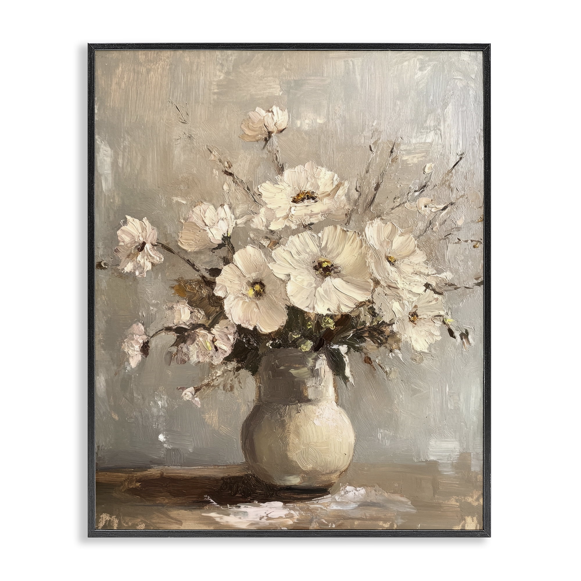 Stupell Industries Lovely Heirloom Bouquet Plants & Flowers Painting Black Framed Art Print Wall Art, 16 x 20