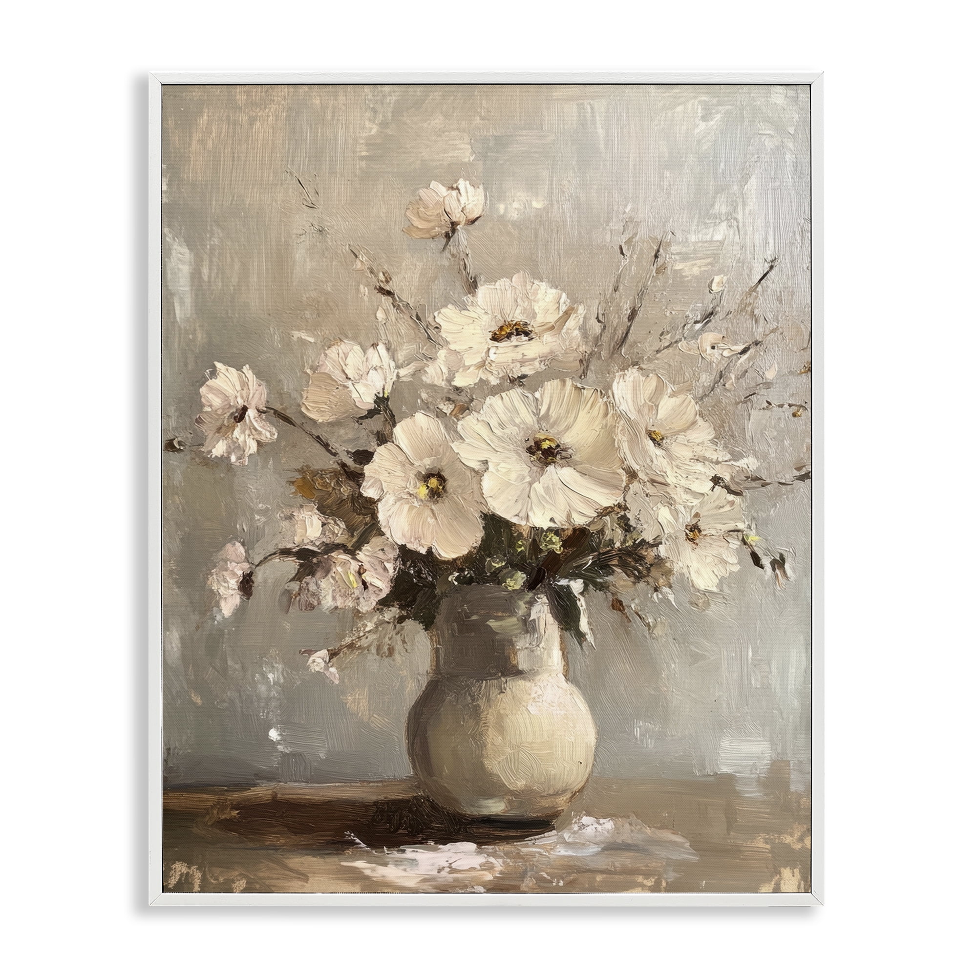 Stupell Industries Lovely Heirloom Bouquet Plants & Flowers Painting White Framed Art Print Wall Art, 16 x 20