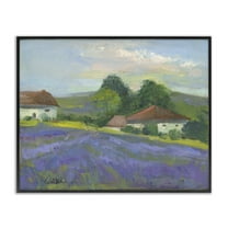 Stupell Industries Lovely Lavender Farmland Landscape & Nature Painting Black Framed Art Print Wall Art, 14 x 11