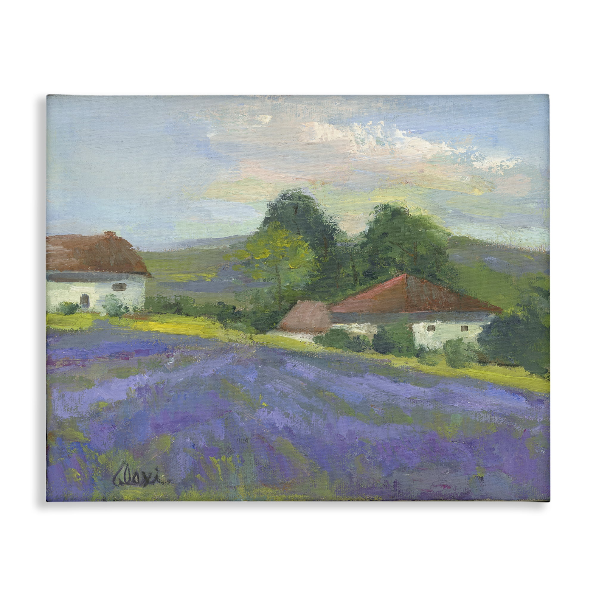 Stupell Industries Lovely Lavender Farmland Landscape & Nature Painting Wrapped Canvas Art Print Wall Art, 40 x 30