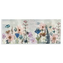 Stupell Industries Lovely Layered Wild Flowers Floral Painting Unframed Art Print Wall Art, 17 x 7