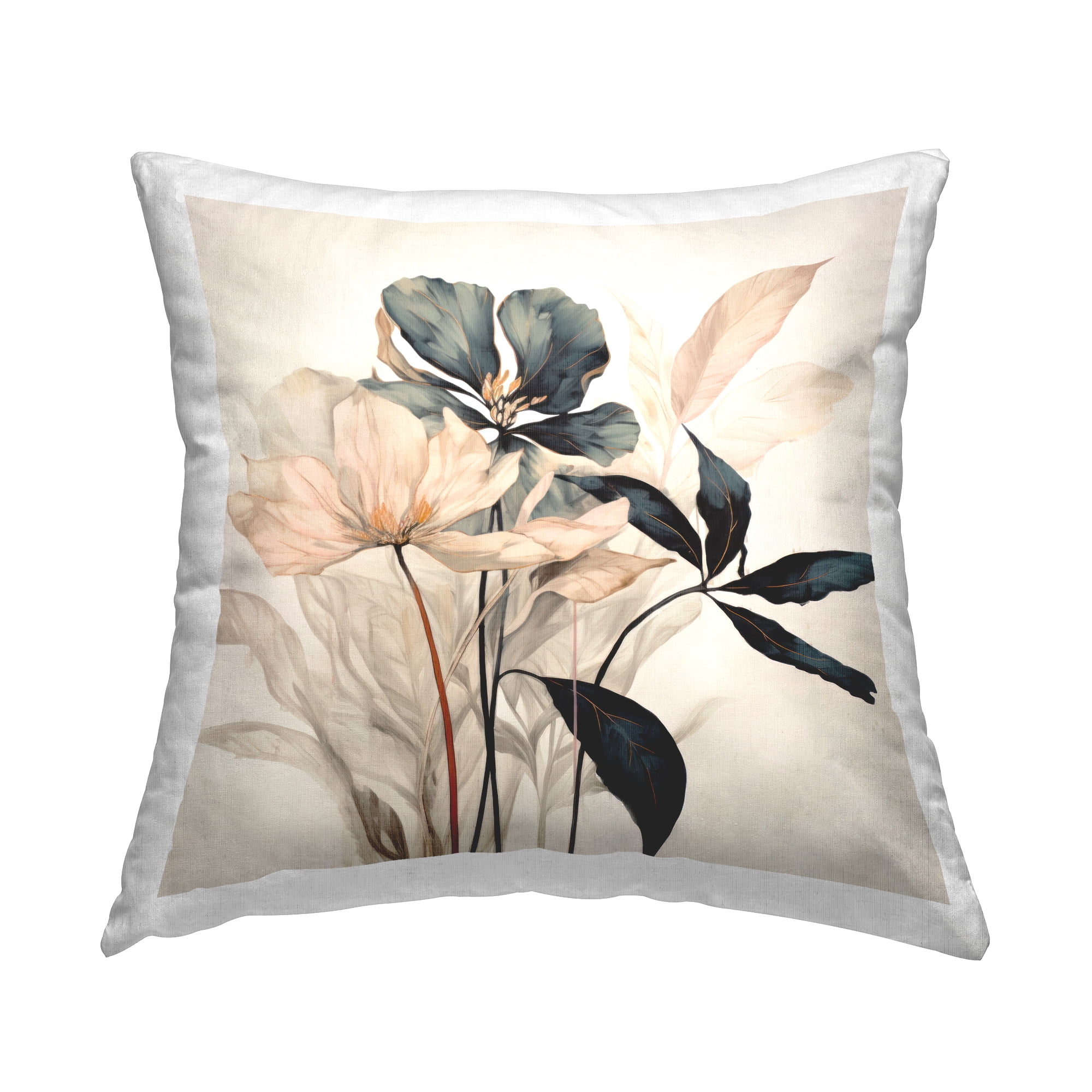 Stupell Industries Lovely Muted Blooms Decorative Printed Throw Pillow Design by Lazar Studio.