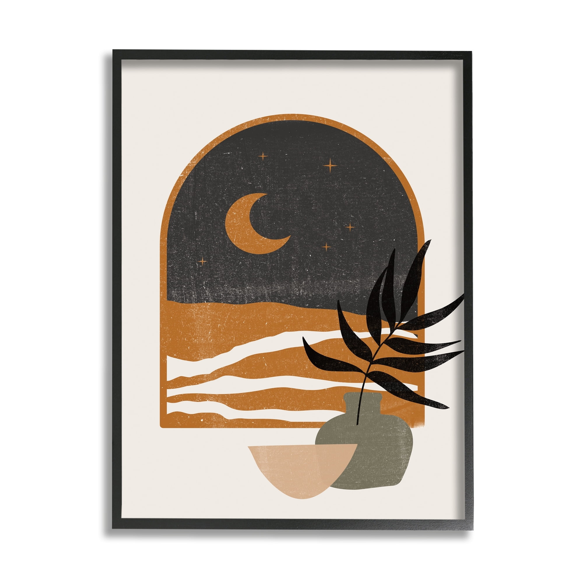 Stupell Industries Lovely Night Sky Desert Moon Scene Through Window Graphic Art Black Framed Art Print Wall Art, Design by JJ Design House LLC