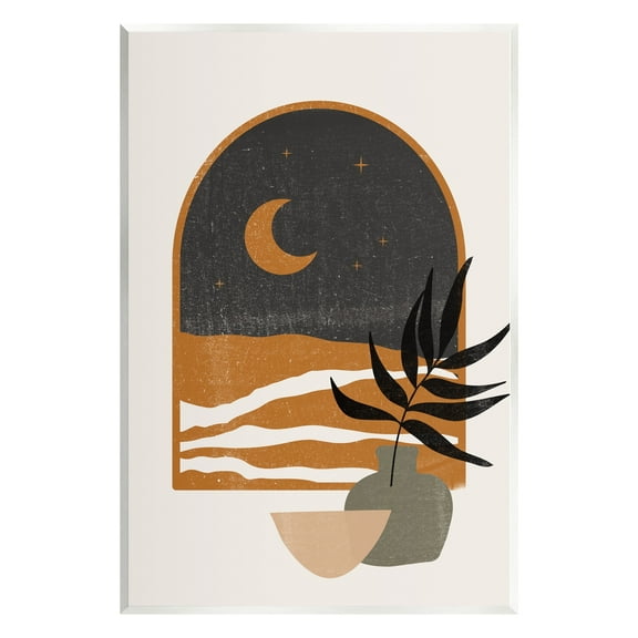 Stupell Industries Lovely Night Sky Desert Moon Scene Through Window Graphic Art Unframed Art Print Wall Art, Design by JJ Design House LLC