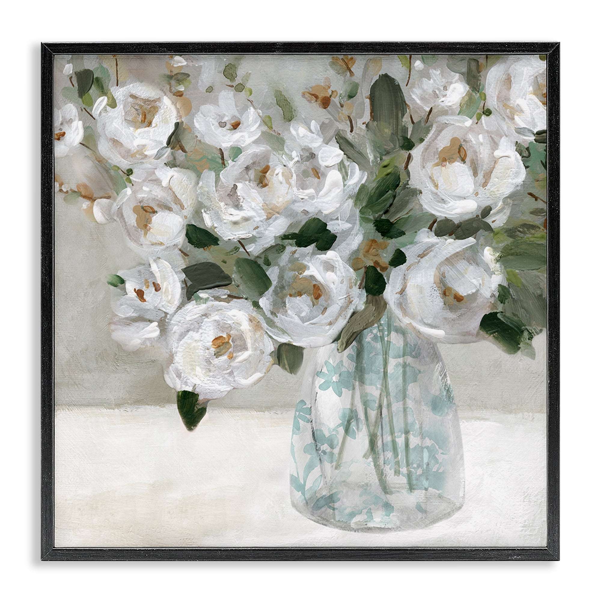 Stupell Industries Lovely Rose Still Life Plants & Flowers Painting Black Framed Art Print Wall Art, 24 x 24