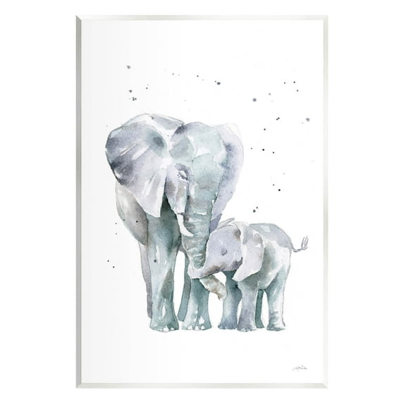 Stupell Industries Loving Elephant Family Hugs Watercolor Graphic Art Unframed Art Print Wall Art, Design by Katrina Pete