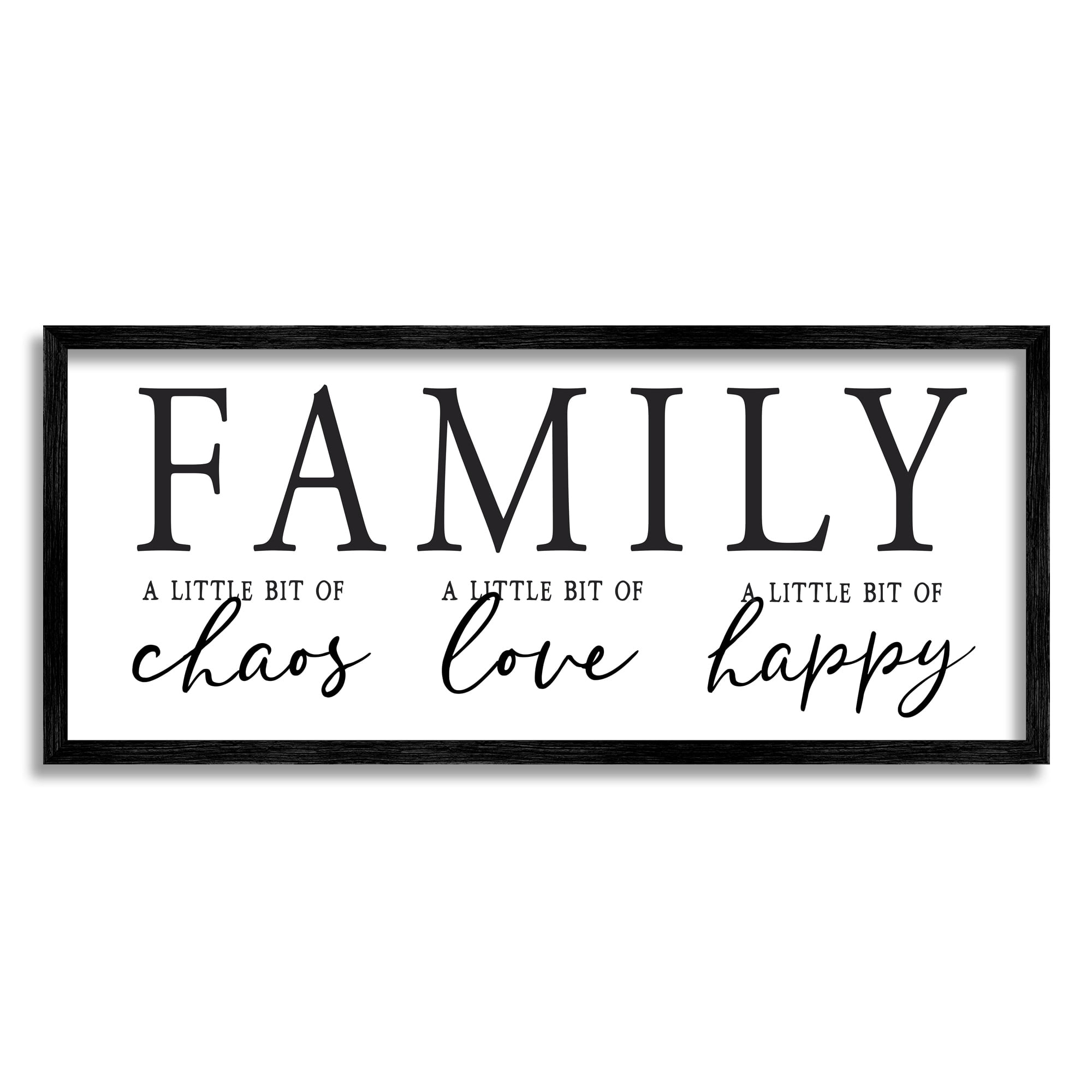 Stupell Industries Loving Family Sign Cheerful Casual Quote Graphic Art Black Framed Art Print Wall Art, Design by Lettered and Lined