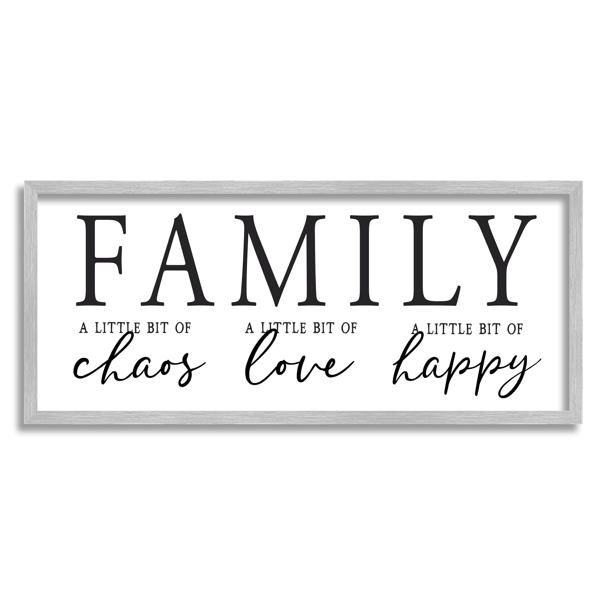 Stupell Industries Loving Family Sign Cheerful Casual Quote Graphic Art Gray Framed Art Print Wall Art, Design by Lettered and Lined