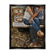 Stupell Industries Loving Farmhouse Couple Transportation Painting Black Floater Framed Canvas Art Print Wall Art, 17 x 21