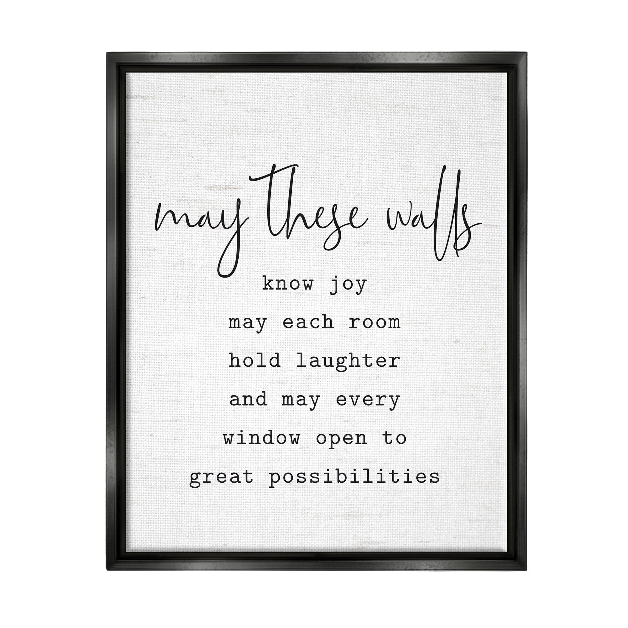 Stupell Industries Loving Home Quote Heartfelt Family Birch Pattern Graphic Art Jet Black Floating Framed Canvas Print Wall Art, Design by Lettered and Lined