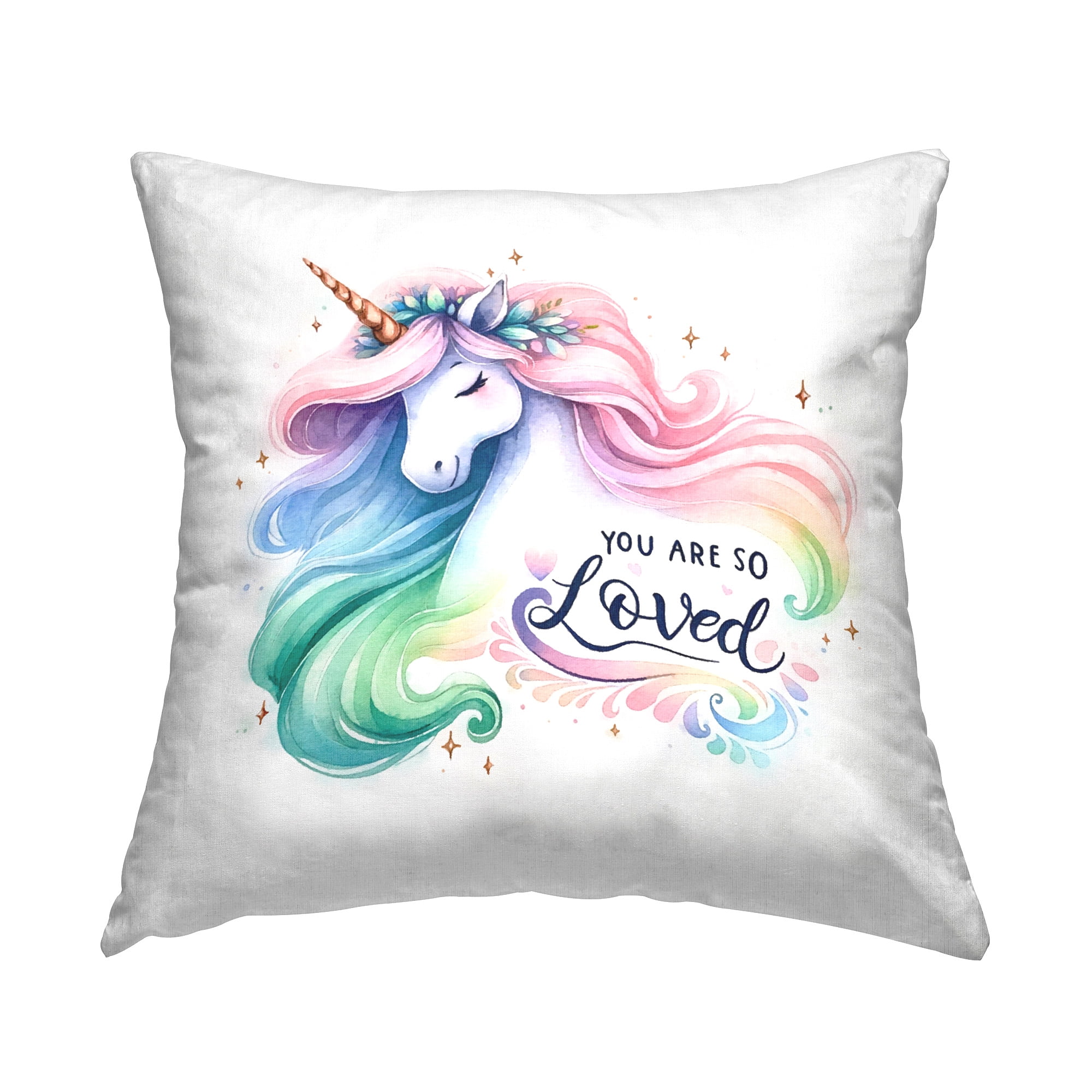 Stupell Industries Loving Pastel Unicorn Decorative Printed Throw Pillow Design by Amanda Greenwood
