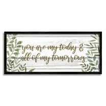 Stupell Industries Loving Romance Calligraphy Quote Botanical Leaves Graphic Art Black Framed Art Print Wall Art, Design by Grace Popp