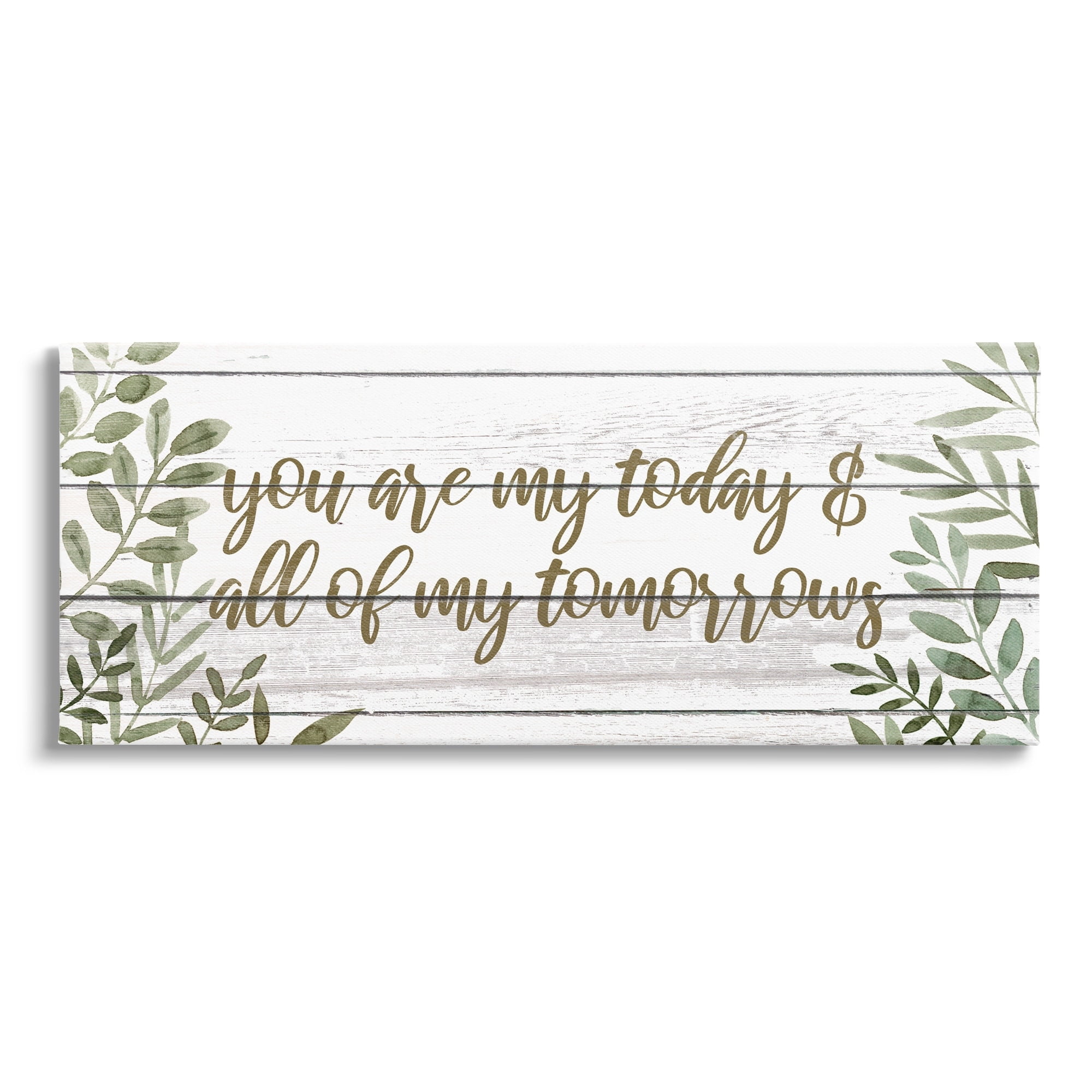 Stupell Industries Loving Romance Calligraphy Quote Botanical Leaves Graphic Art Gallery Wrapped Canvas Print Wall Art, Design by Grace Popp