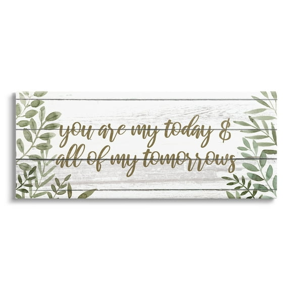 Stupell Industries Loving Romance Calligraphy Quote Botanical Leaves Graphic Art Gallery Wrapped Canvas Print Wall Art, Design by Grace Popp