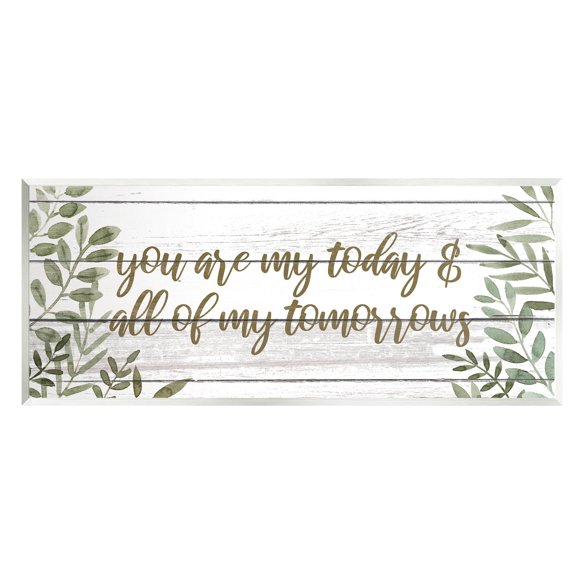 Stupell Industries Loving Romance Calligraphy Quote Botanical Leaves Graphic Art Unframed Art Print Wall Art, Design by Grace Popp