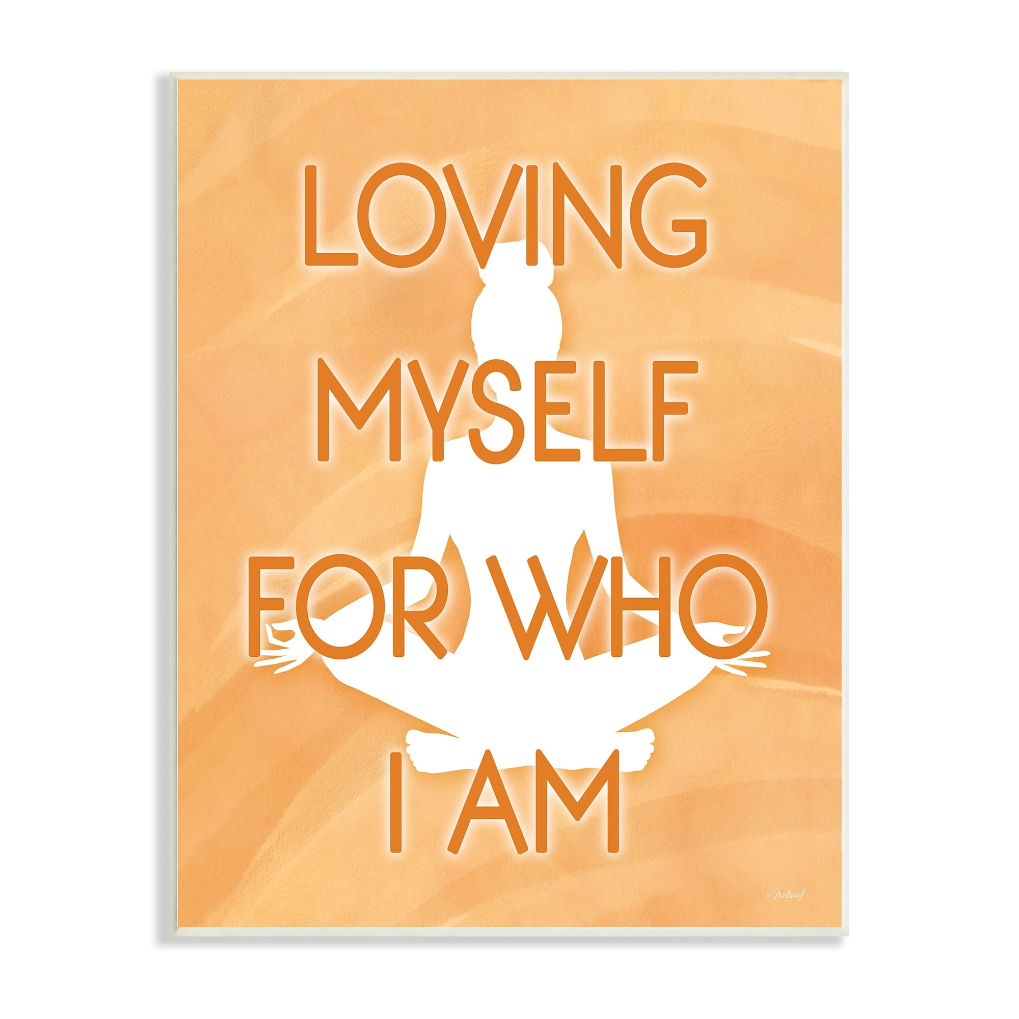 Stupell Industries Loving Who I am Human Pose Meditation,10 x 15, Design by Martina Pavlova