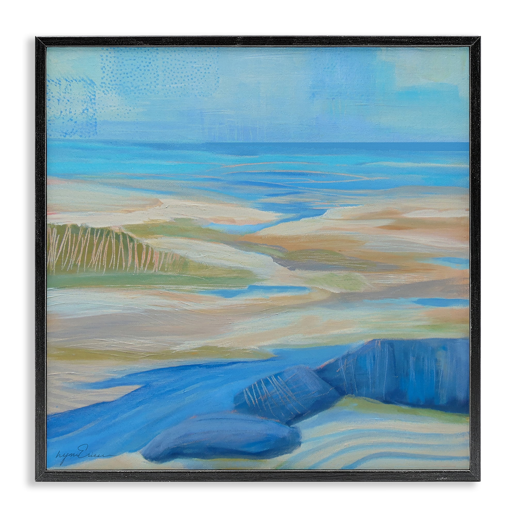 Stupell Industries Low Tide Azure Dunes Black Framed Giclee Art, design by Lynn Ericson Fine Art
