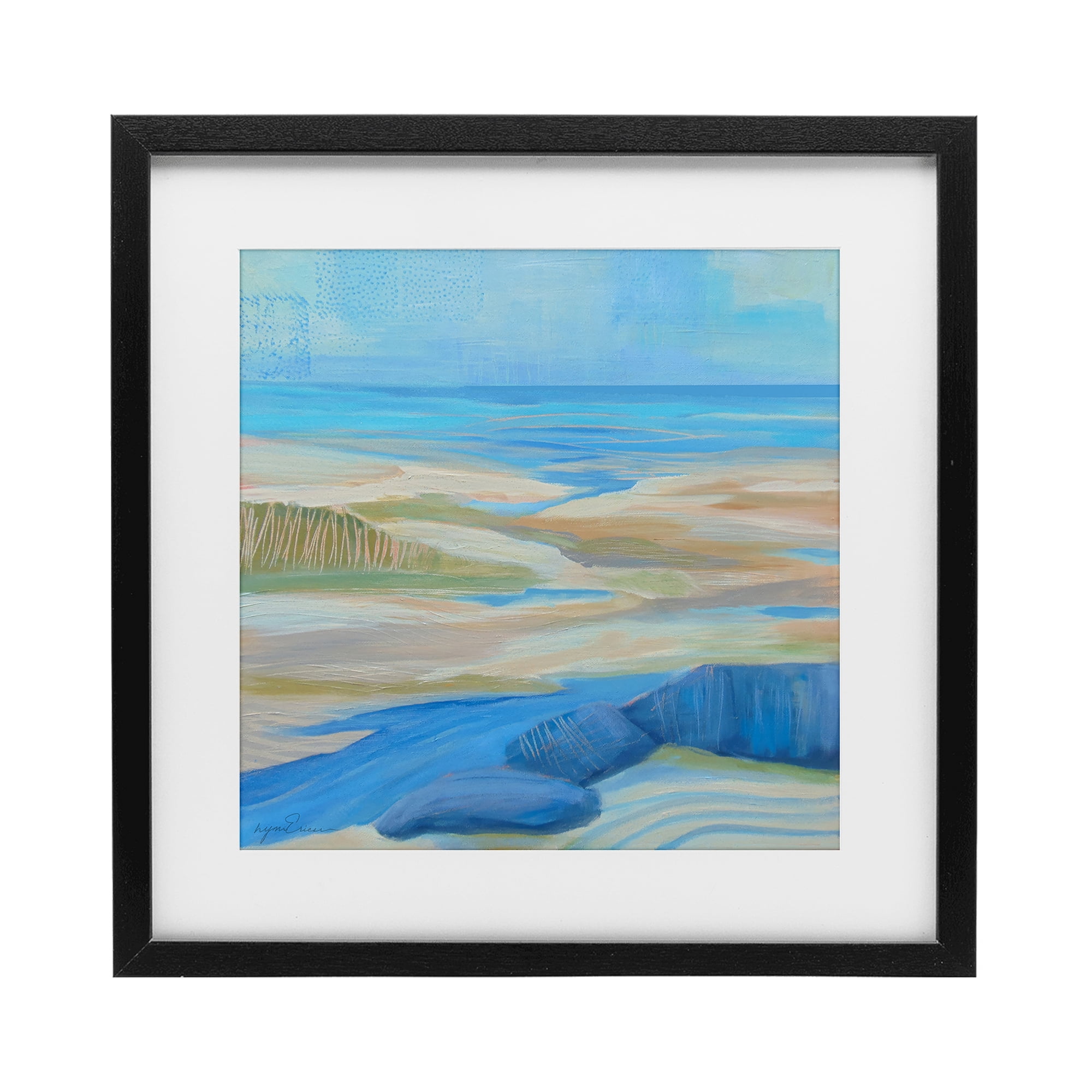 Stupell Industries Low Tide Azure Dunes Black Framed Print Under Glass, design by Lynn Ericson Fine Art