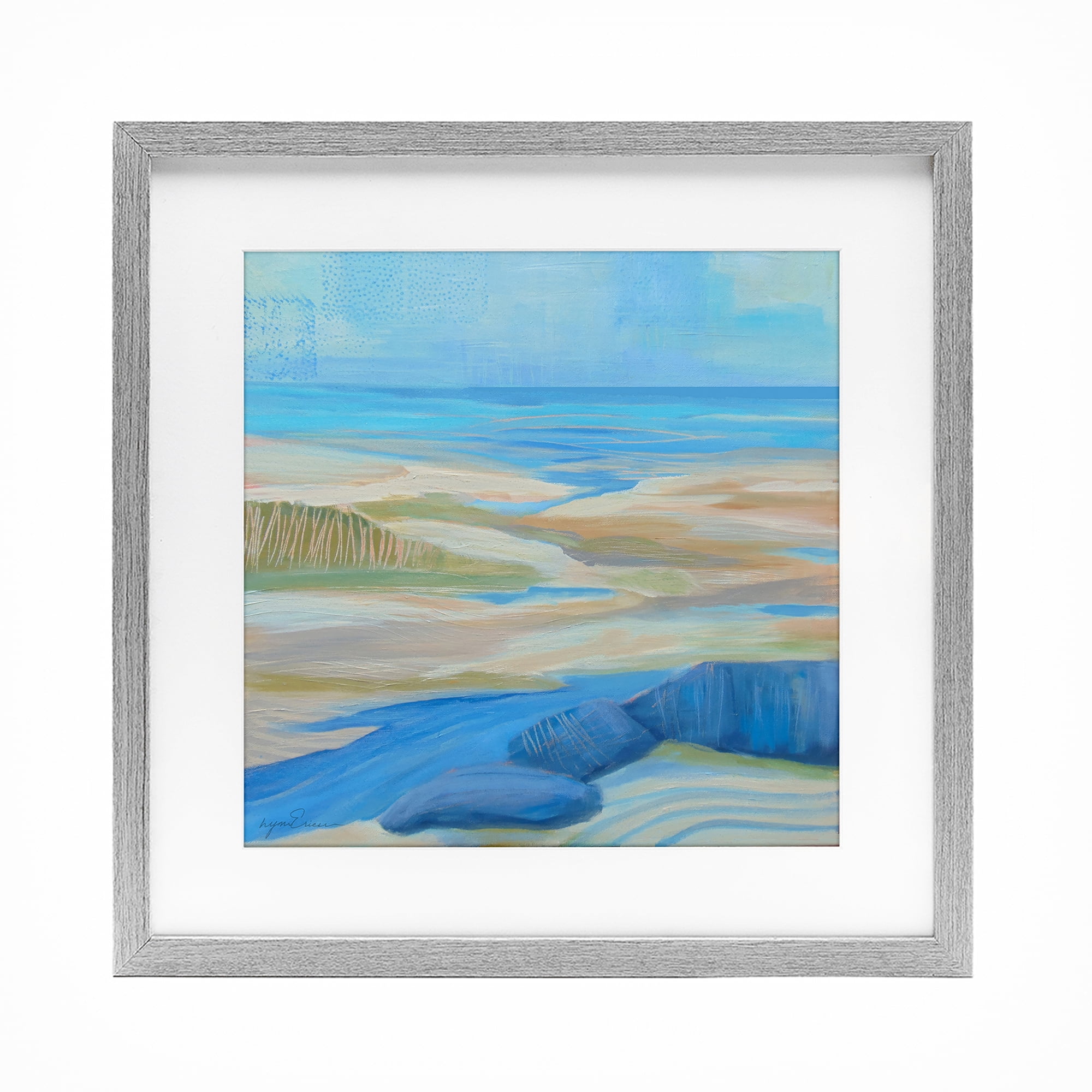 Stupell Industries Low Tide Azure Dunes Gray Framed Print Under Glass, design by Lynn Ericson Fine Art