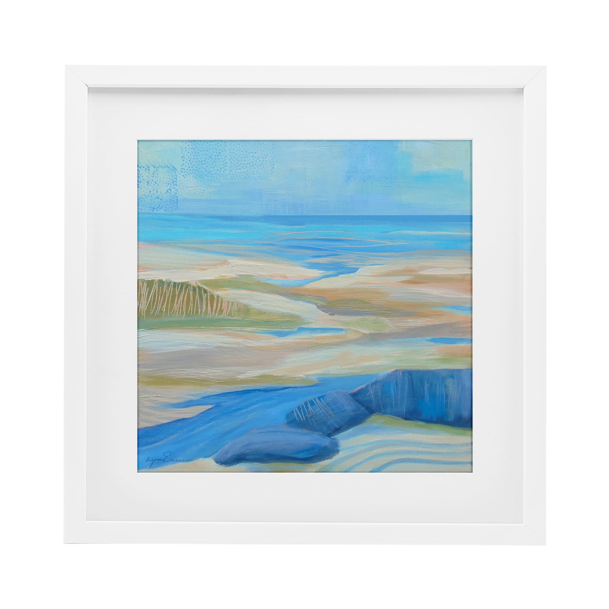 Stupell Industries Low Tide Azure Dunes White Framed Print Under Glass, design by Lynn Ericson Fine Art