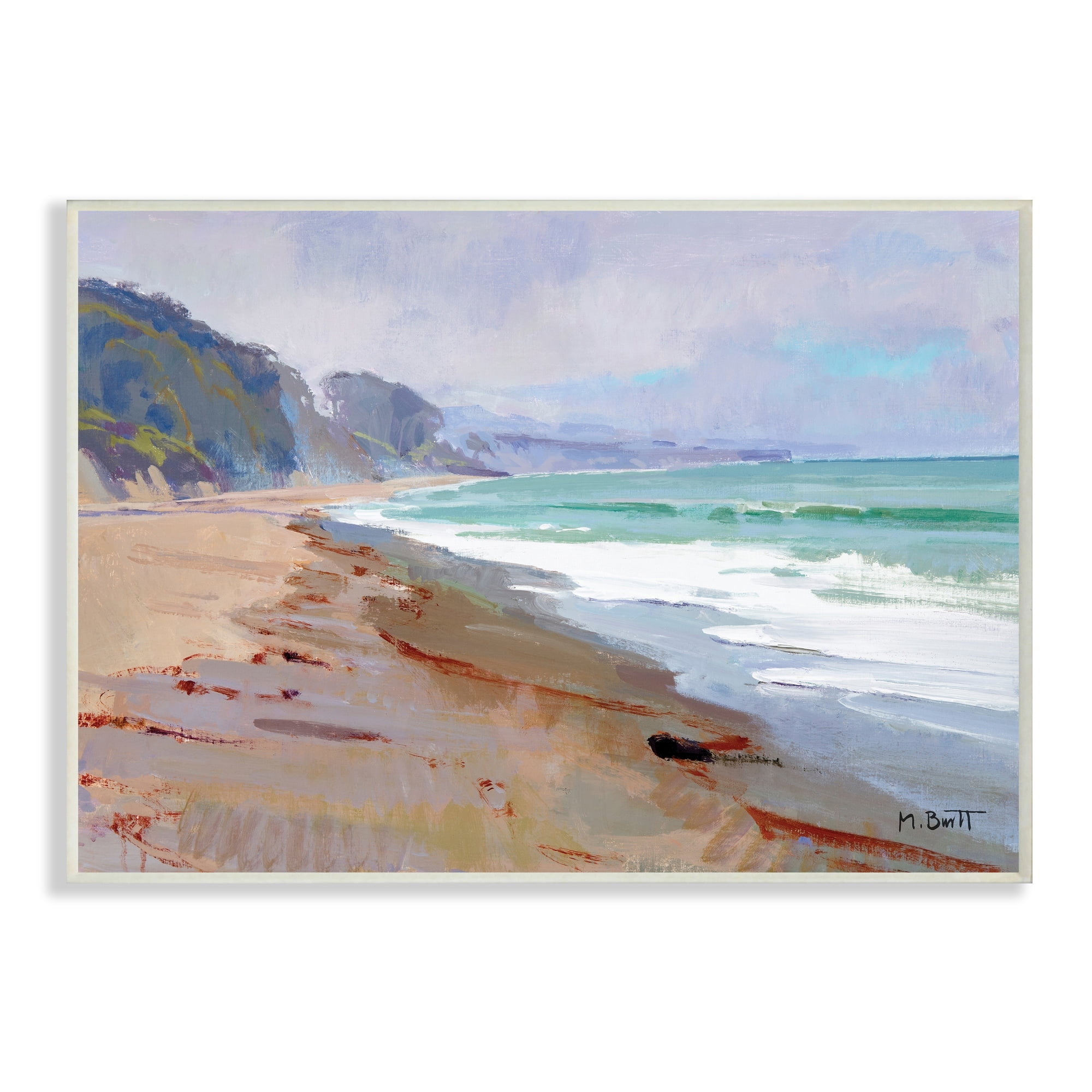 Stupell Industries Low Tide Nautical Beach Landscape Wet Sand,13 x 19,Designed by Marcia Burtt