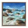 thumbnail image 1 of Stupell Industries Tropical Low Tide Rocks on Shore Brown Floating Frame Canvas Art, 18 x 18, by Mauro Devereaux, 1 of 8