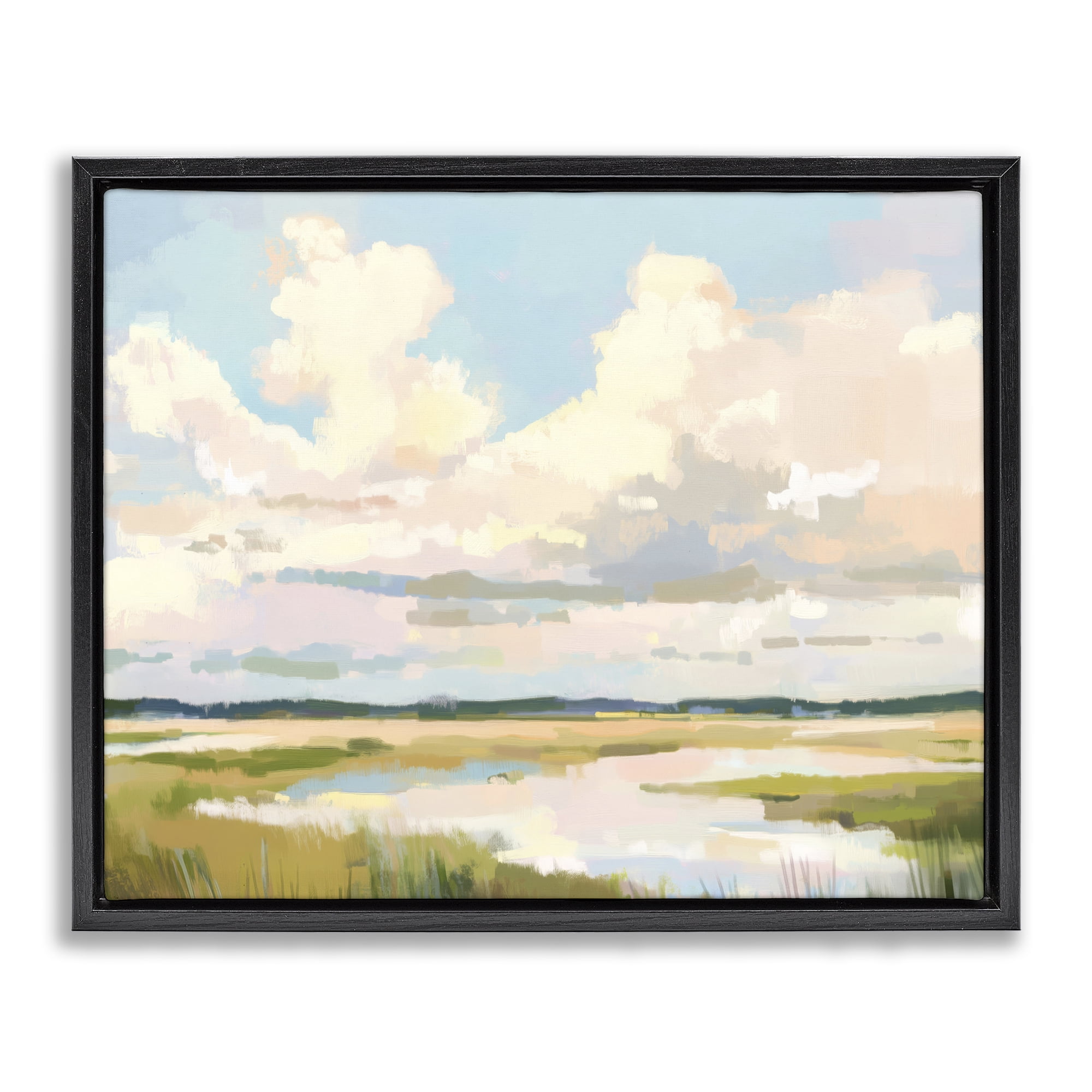 Stupell Industries Lowcountry Marsh at Dawn Black Framed Floater Canvas Wall Art, design by LSR Design Studio