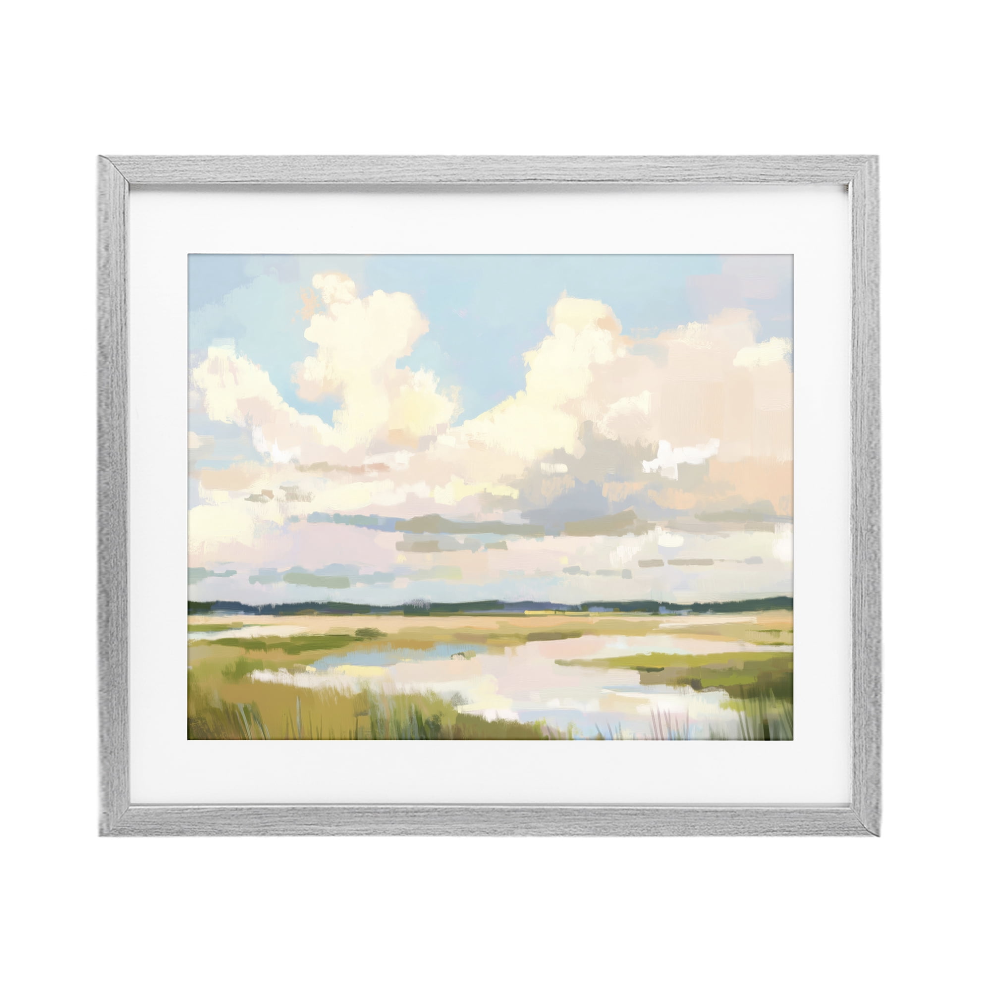 Stupell Industries Lowcountry Marsh at Dawn Gray Framed Print Under Glass, design by LSR Design Studio